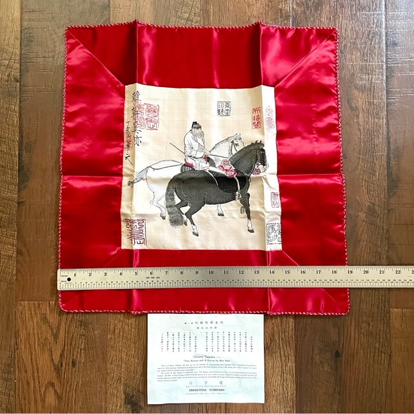 Set of 2 vintage rayon tapestry pillow shams, from Taiwan - NWOT - Picture 14 of 15